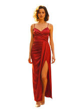 Carica l'immagine nel visualizzatore di Gallery, Abito raso con fusciacca