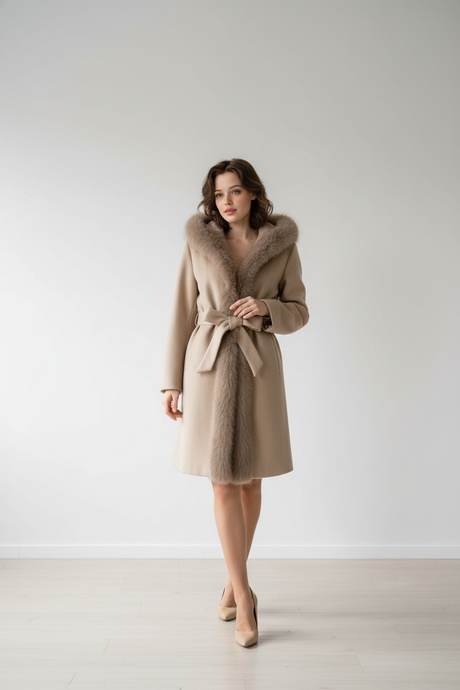 Cappotto bordo pelliccia