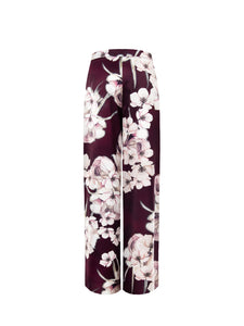 Pantalone raso floreale 
