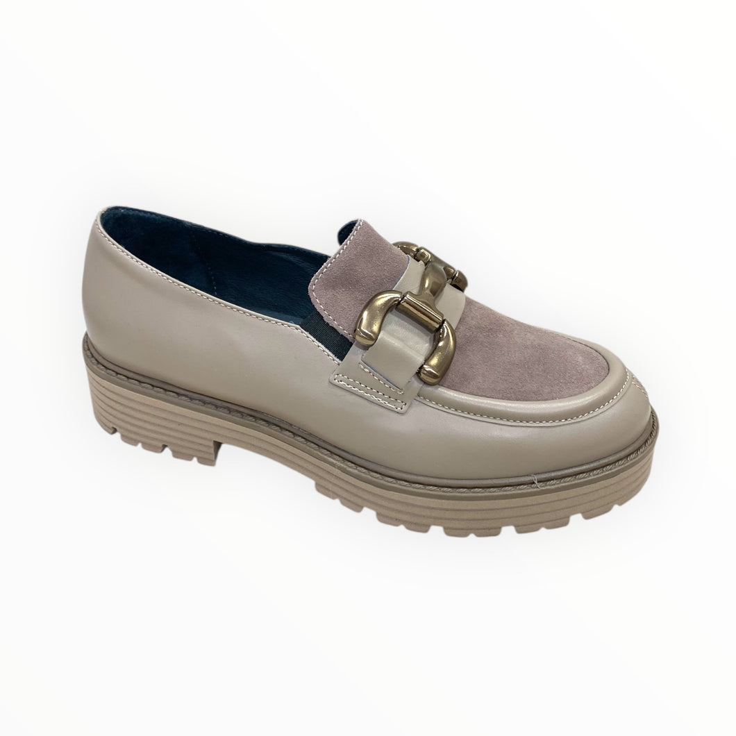 Mocassino pelle e camoscio