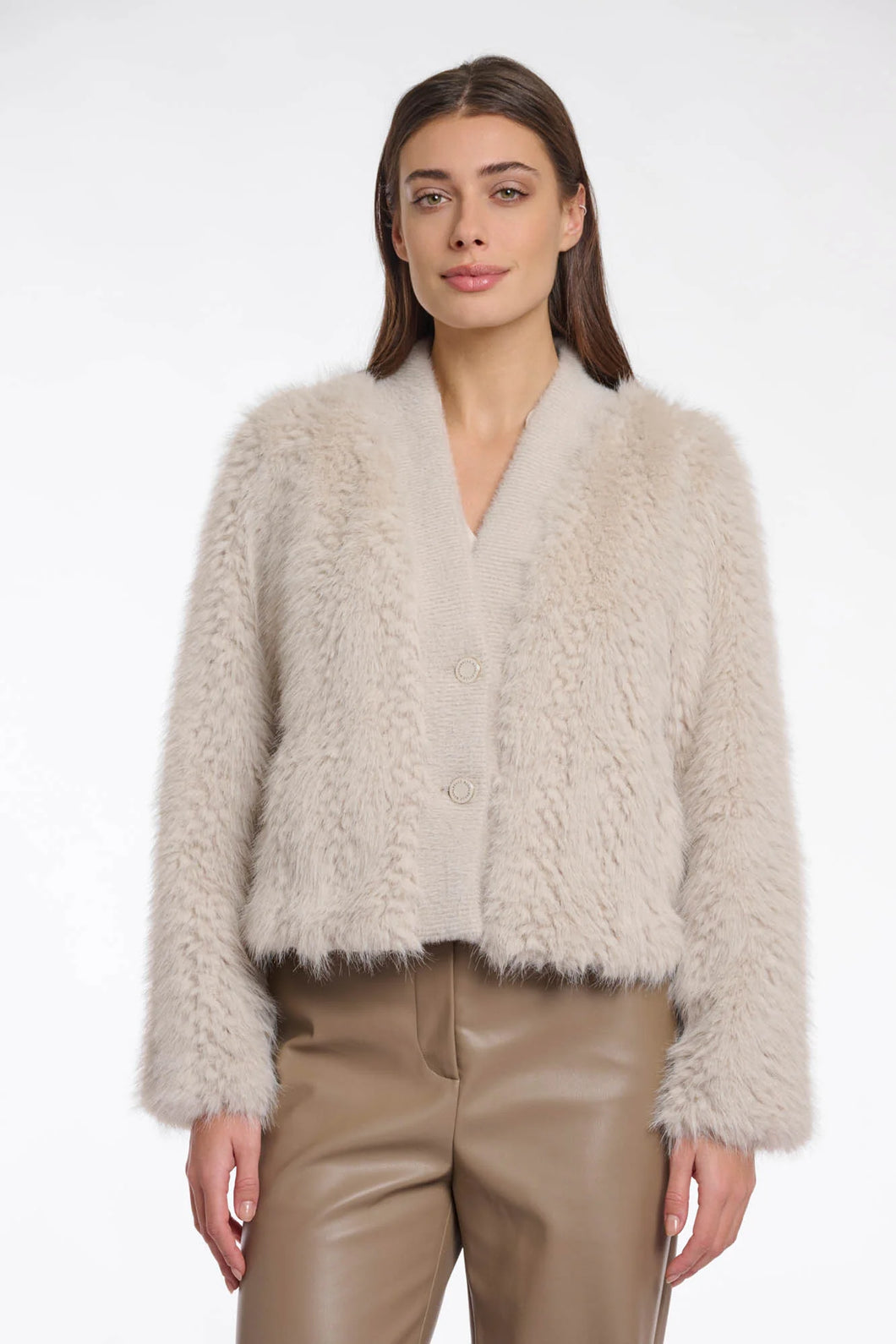 Cardigan con pelliccia 