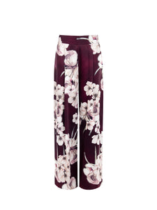 Pantalone raso floreale 