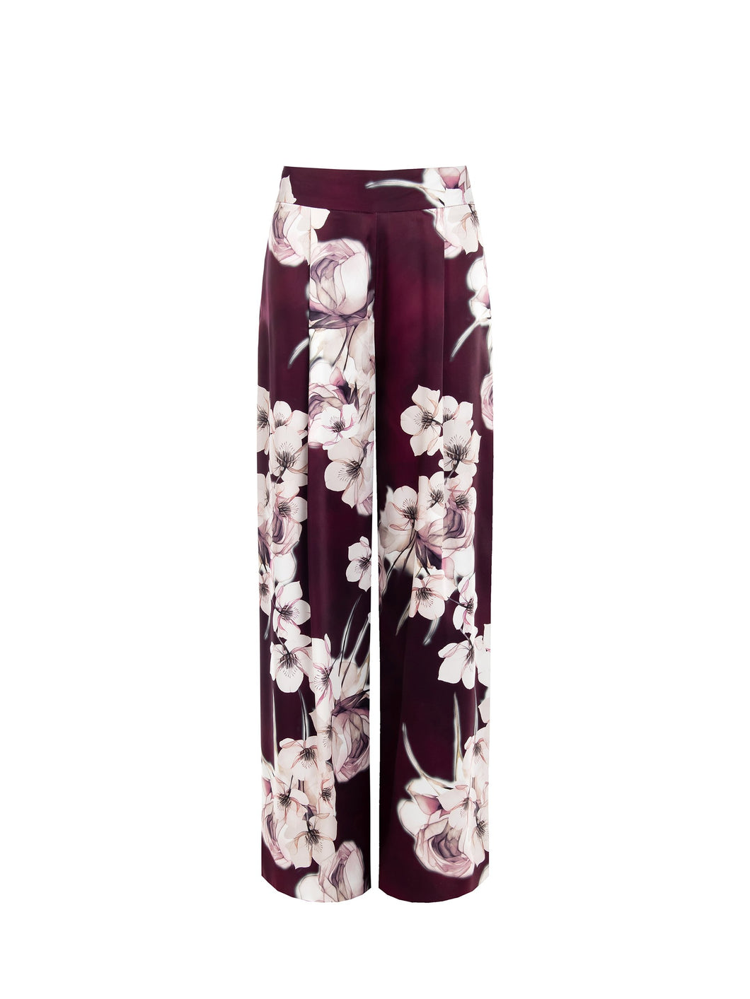 Pantalone raso floreale 